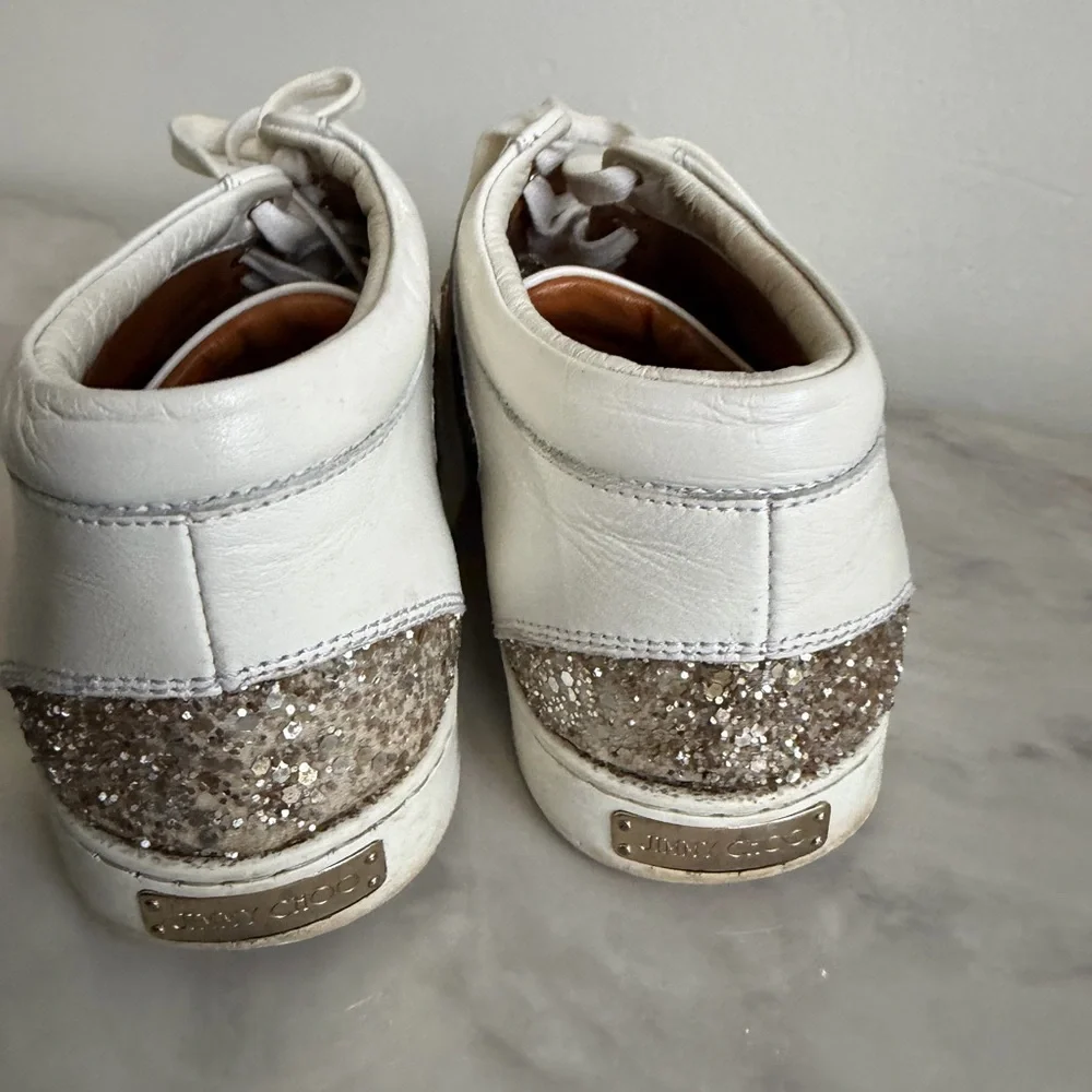Jimmy Choo Stylish Glitter Sneakers size 8.5